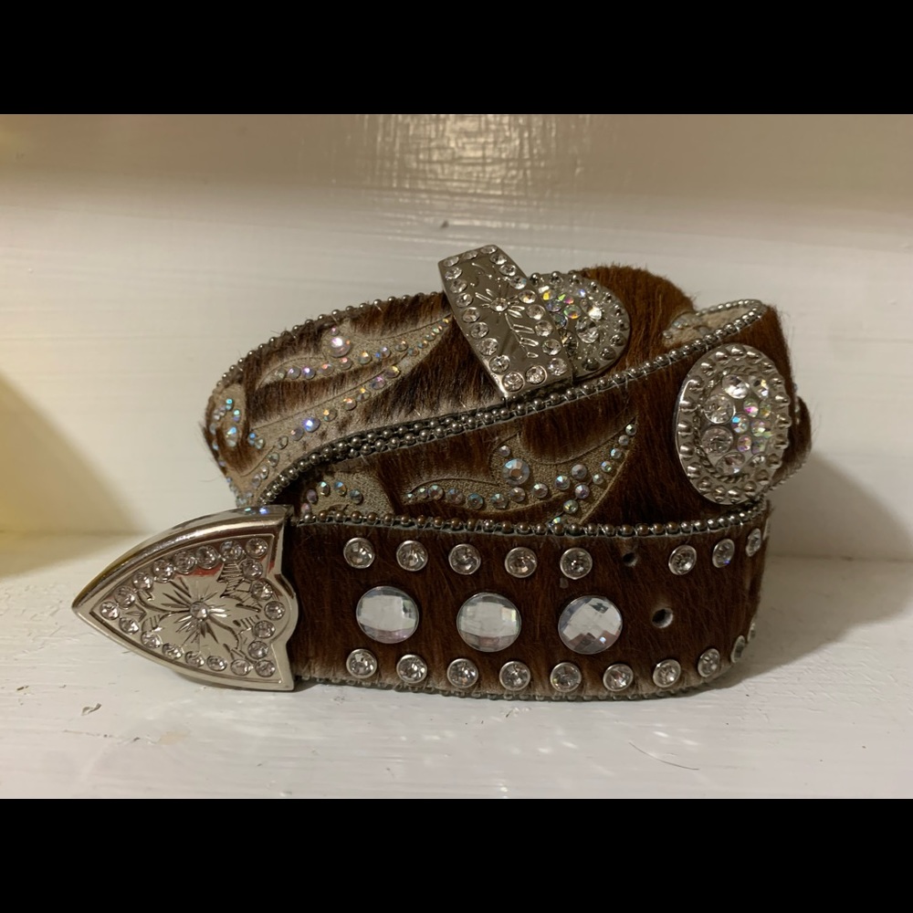 Women’s Christine Alexander Calf Hair Leather belt 41” without buckle